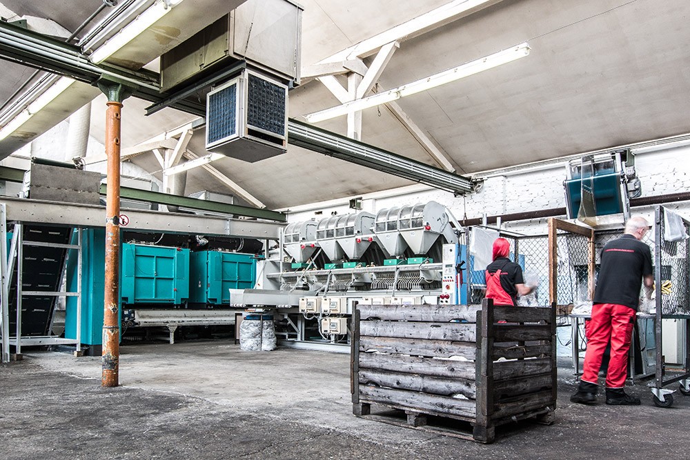 Sortiermaschine für TACO Industrieputztücher